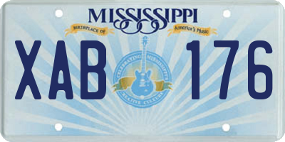 MS license plate XAB176