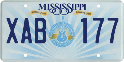 MS license plate XAB177