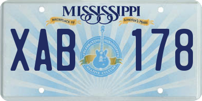 MS license plate XAB178