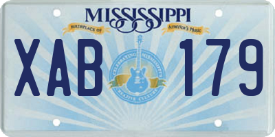 MS license plate XAB179