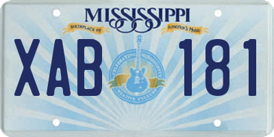 MS license plate XAB181