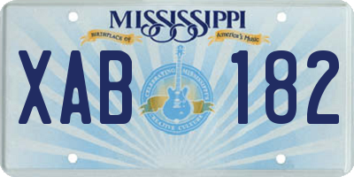 MS license plate XAB182