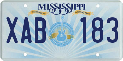 MS license plate XAB183