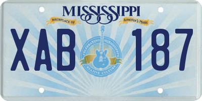 MS license plate XAB187