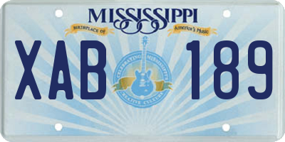 MS license plate XAB189