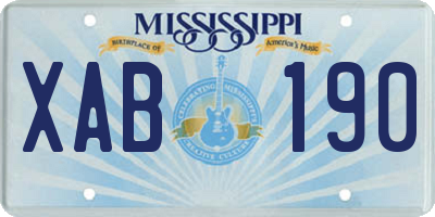 MS license plate XAB190