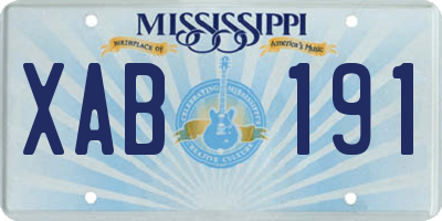 MS license plate XAB191