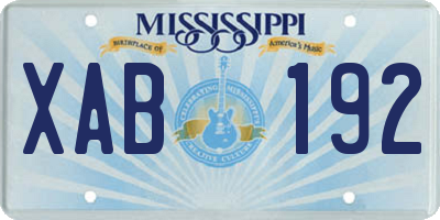 MS license plate XAB192