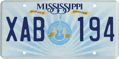 MS license plate XAB194
