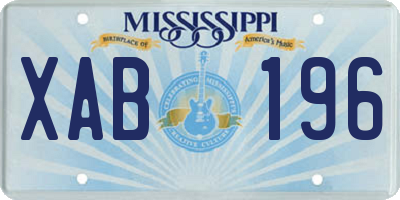 MS license plate XAB196