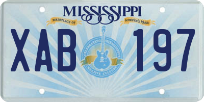 MS license plate XAB197
