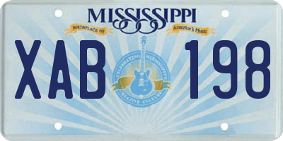 MS license plate XAB198