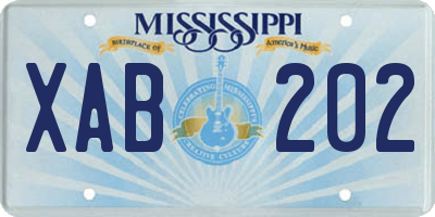 MS license plate XAB202