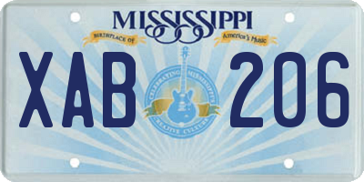 MS license plate XAB206