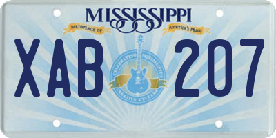 MS license plate XAB207