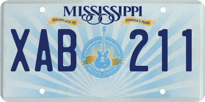MS license plate XAB211
