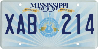 MS license plate XAB214