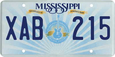 MS license plate XAB215