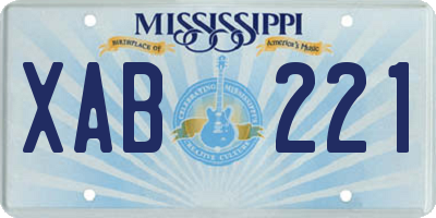 MS license plate XAB221