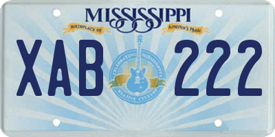 MS license plate XAB222