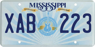 MS license plate XAB223