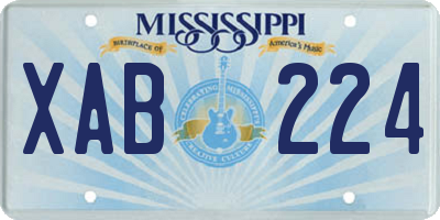 MS license plate XAB224