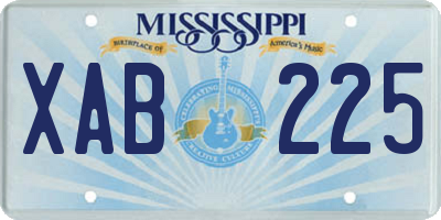 MS license plate XAB225