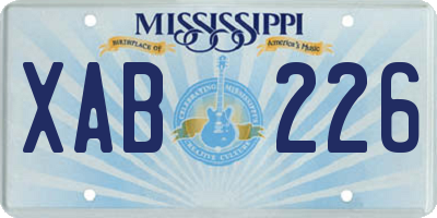 MS license plate XAB226
