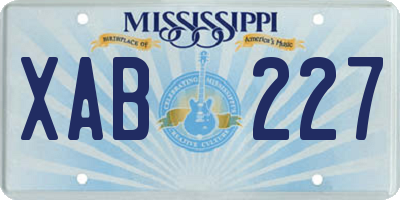 MS license plate XAB227