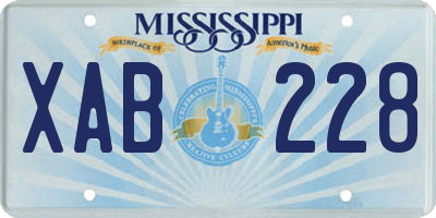 MS license plate XAB228