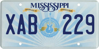 MS license plate XAB229