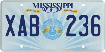 MS license plate XAB236