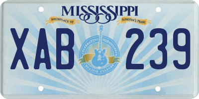 MS license plate XAB239