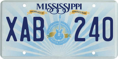MS license plate XAB240