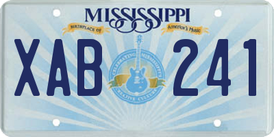 MS license plate XAB241