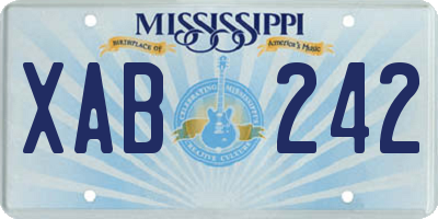 MS license plate XAB242