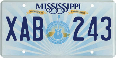 MS license plate XAB243