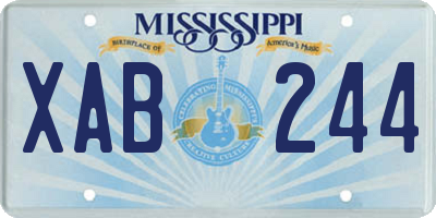 MS license plate XAB244