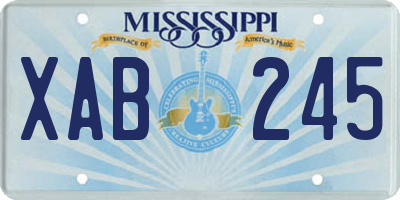 MS license plate XAB245