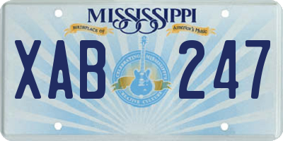 MS license plate XAB247