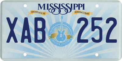 MS license plate XAB252