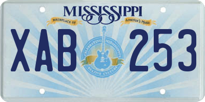 MS license plate XAB253