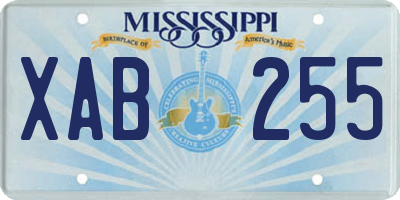 MS license plate XAB255