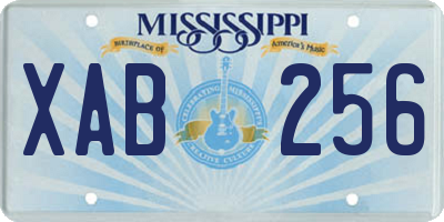 MS license plate XAB256