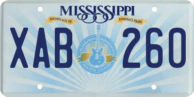 MS license plate XAB260