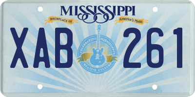 MS license plate XAB261
