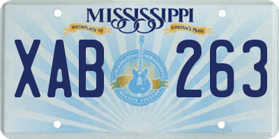 MS license plate XAB263