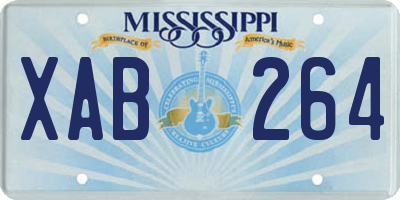 MS license plate XAB264