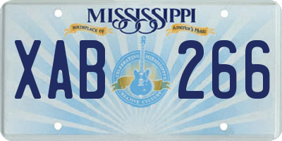 MS license plate XAB266