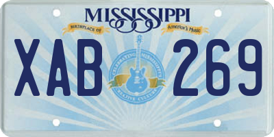 MS license plate XAB269